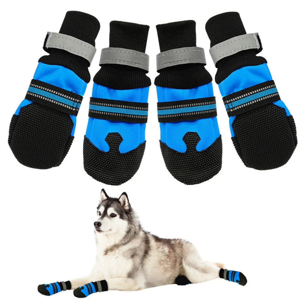 Waterproof Reflective Dog Ankle Boots with Cotton Lining