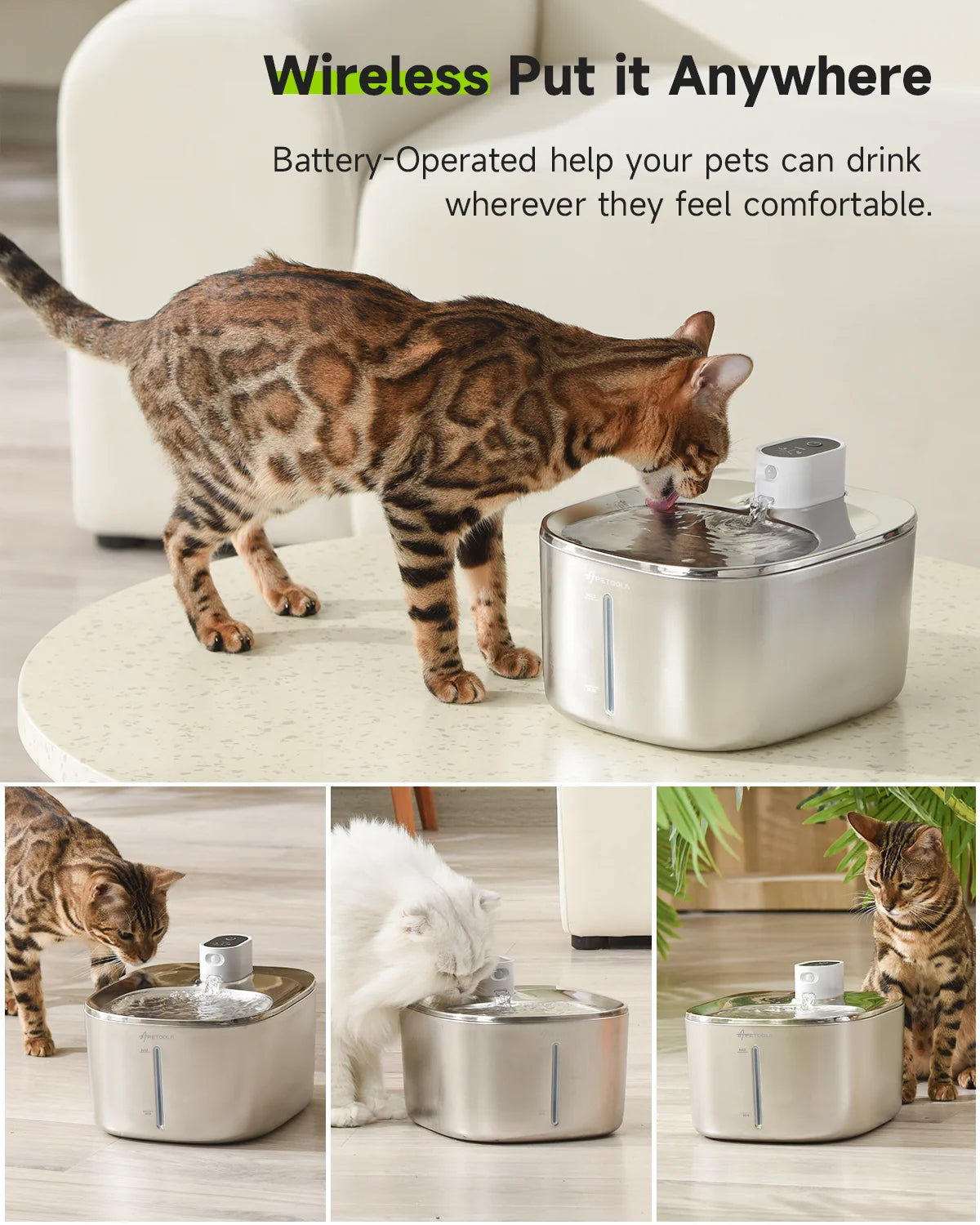 4L Wireless Auto Sensor Pet Water Fountain for Cats & Dogs