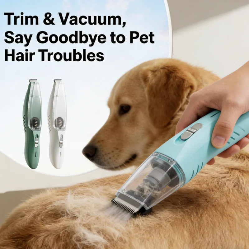 Rechargeable Pet Hair Trimmer with Suction