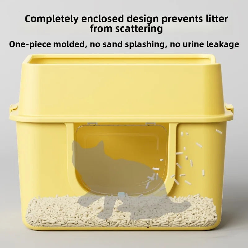 Top Entry Self-Cleaning Cat Litter Box with Odour Control & Anti-Splash Drawer