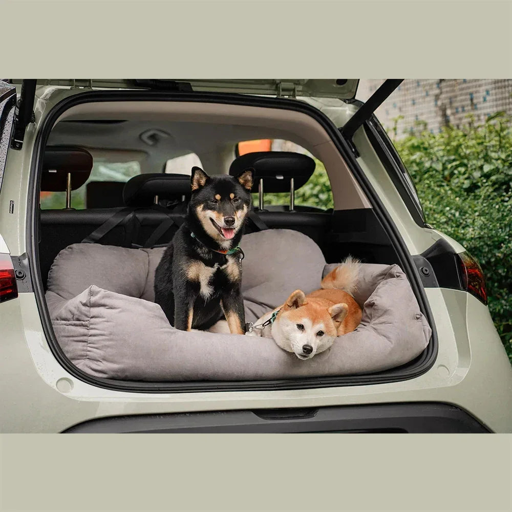 Rear Seat Dog Travel Bed with Removable Cover