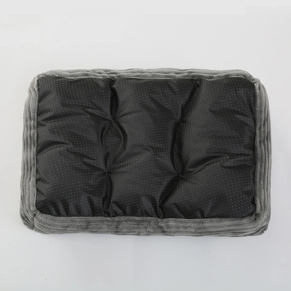 Square Plush Calming Dog & Cat Bed – Waterproof Oxford Sofa Cushion for Small & Medium Pets