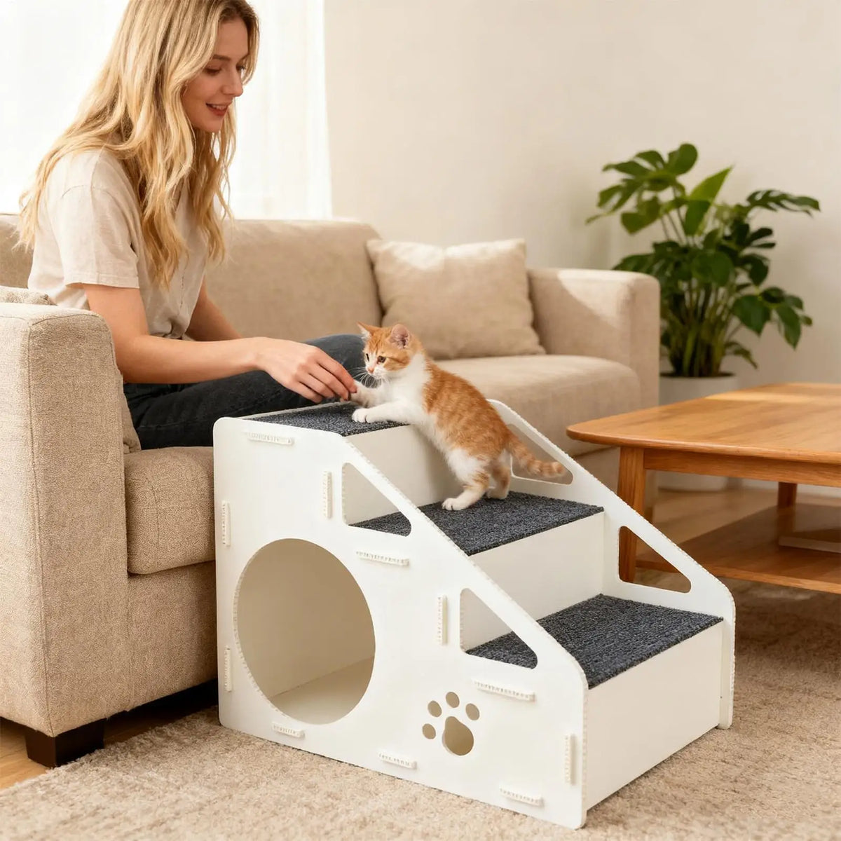 Portable Indoor Pet Stairs for Dogs & Cats