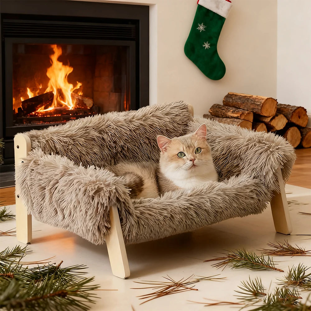 Raised Plush Pet Sofa Bed