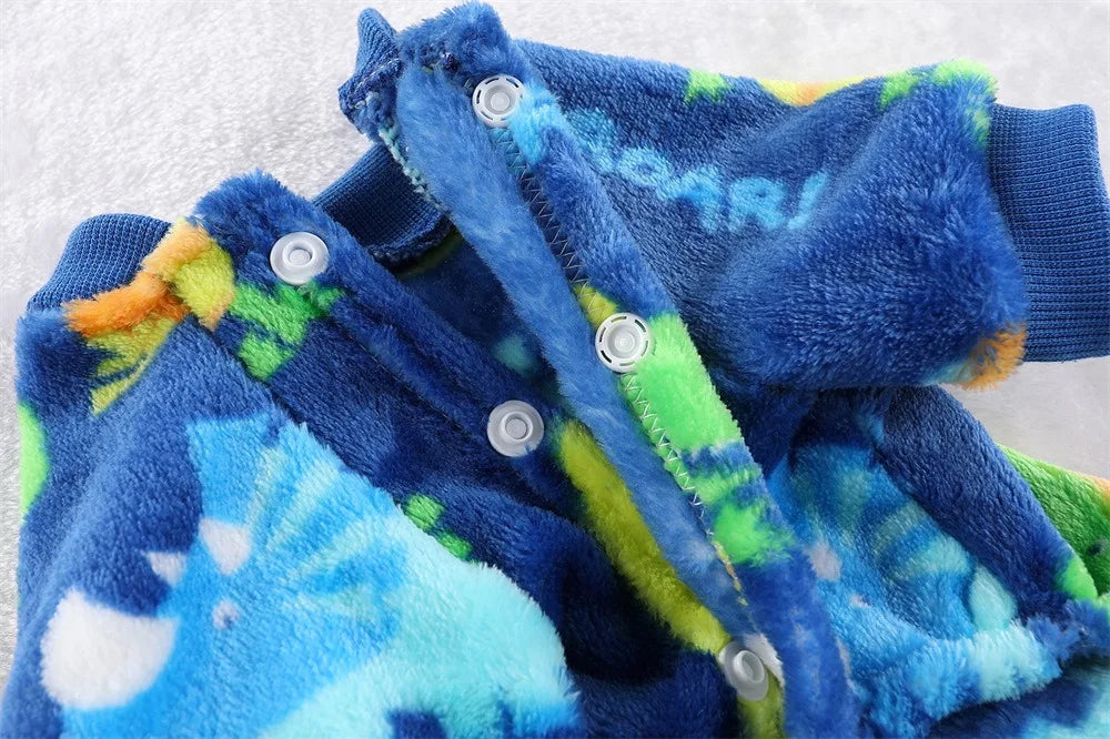 Fleece Dog & Cat Jumpsuit with Leash Ring | Soft Warm Autumn Winter Coat for Puppies to Large Dogs