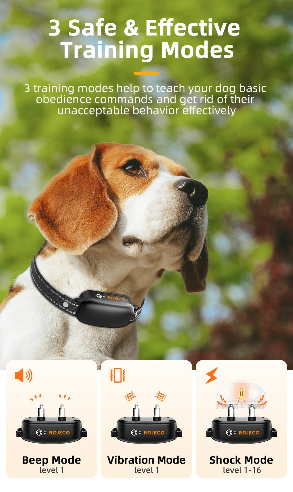 Remote Dog Training Collar — 3300ft Range, Waterproof with Vibration & Bark Control