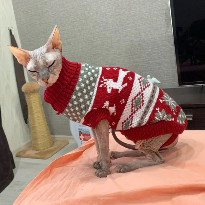 Animal Print Knit Sweater for Cats & Small Dogs
