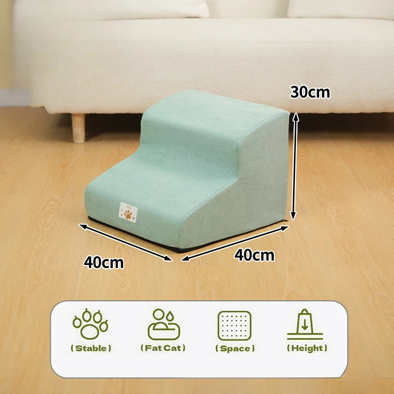 Memory Foam Pet Ramp Stairs for Dogs & Cats – Removable Washable Cover, 2, 3 & 4 Step Options
