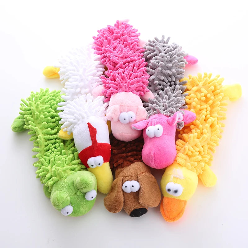 Squeaky Plush Dog Toy – Soft Fleece Chew & Teeth Grinding Toy