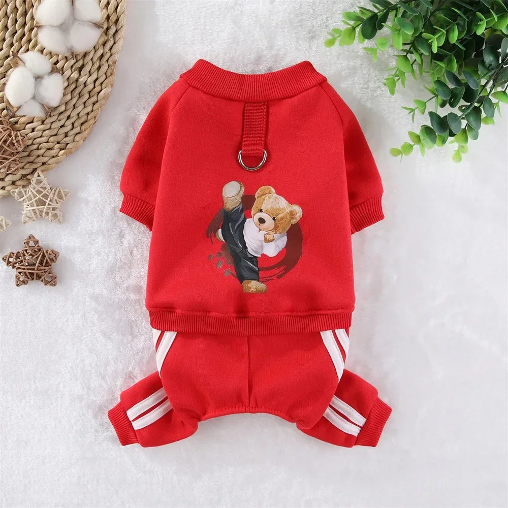 Combinaison à capuche en polaire pour chien | Sweat-shirt chaud automne-hiver pour chiots, chats et petits chiens