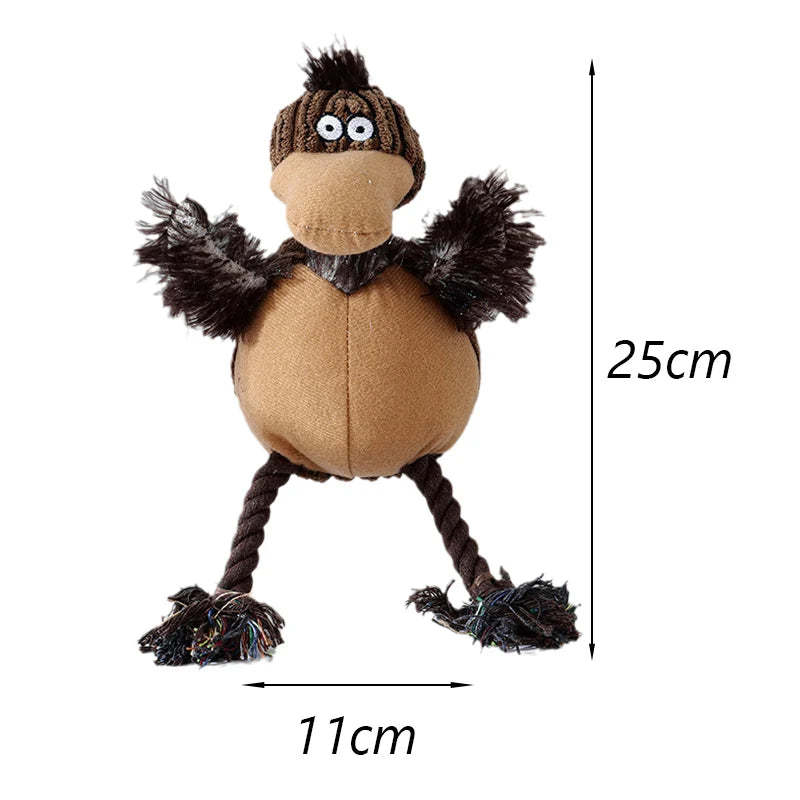 Animal Shaped Squeaky Fleece Chew Toy for Small Dogs