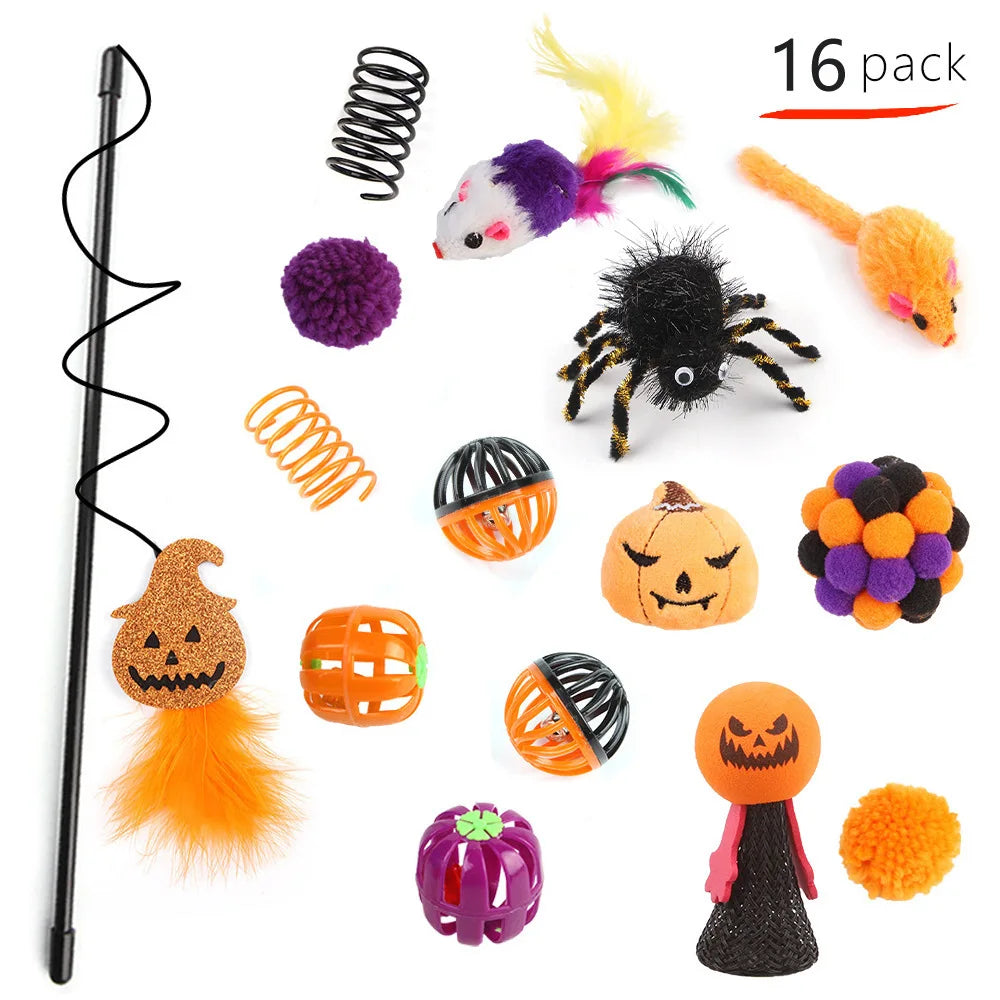 Interactive Cat Toy Variety Set with Wand, Mouse and Bell