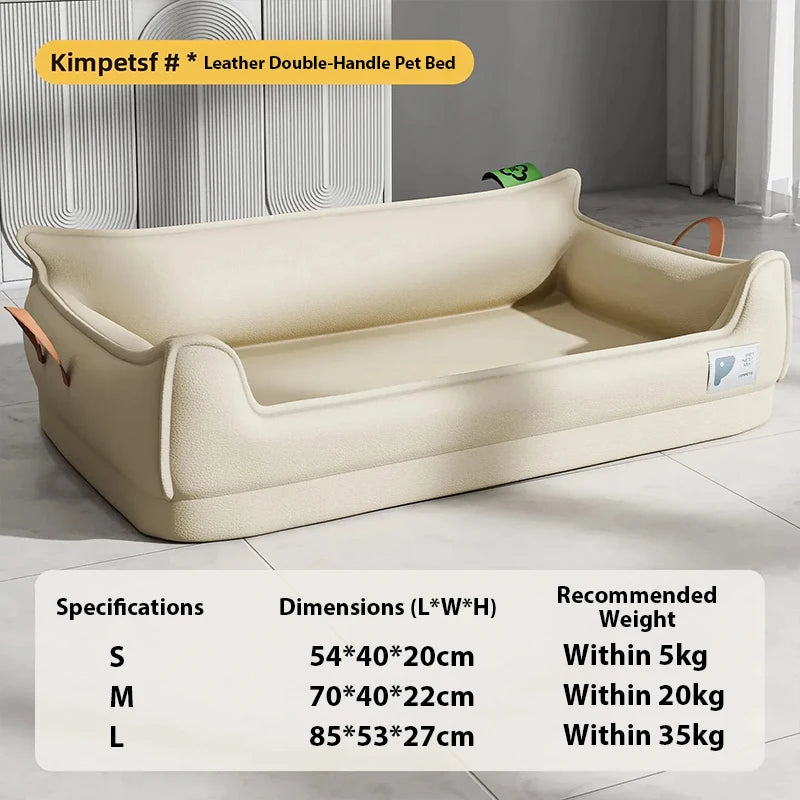 Orthopedic Leather Dog Sofa Bed — Waterproof, Washable & Non-Slip