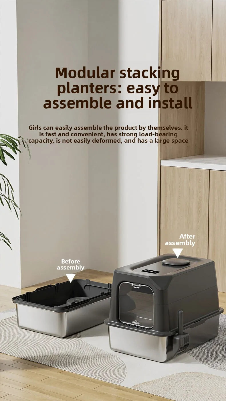 Automatic Self-Cleaning Cat Litter Box — Large Covered with Quiet Auto Scoop & Deodoriser