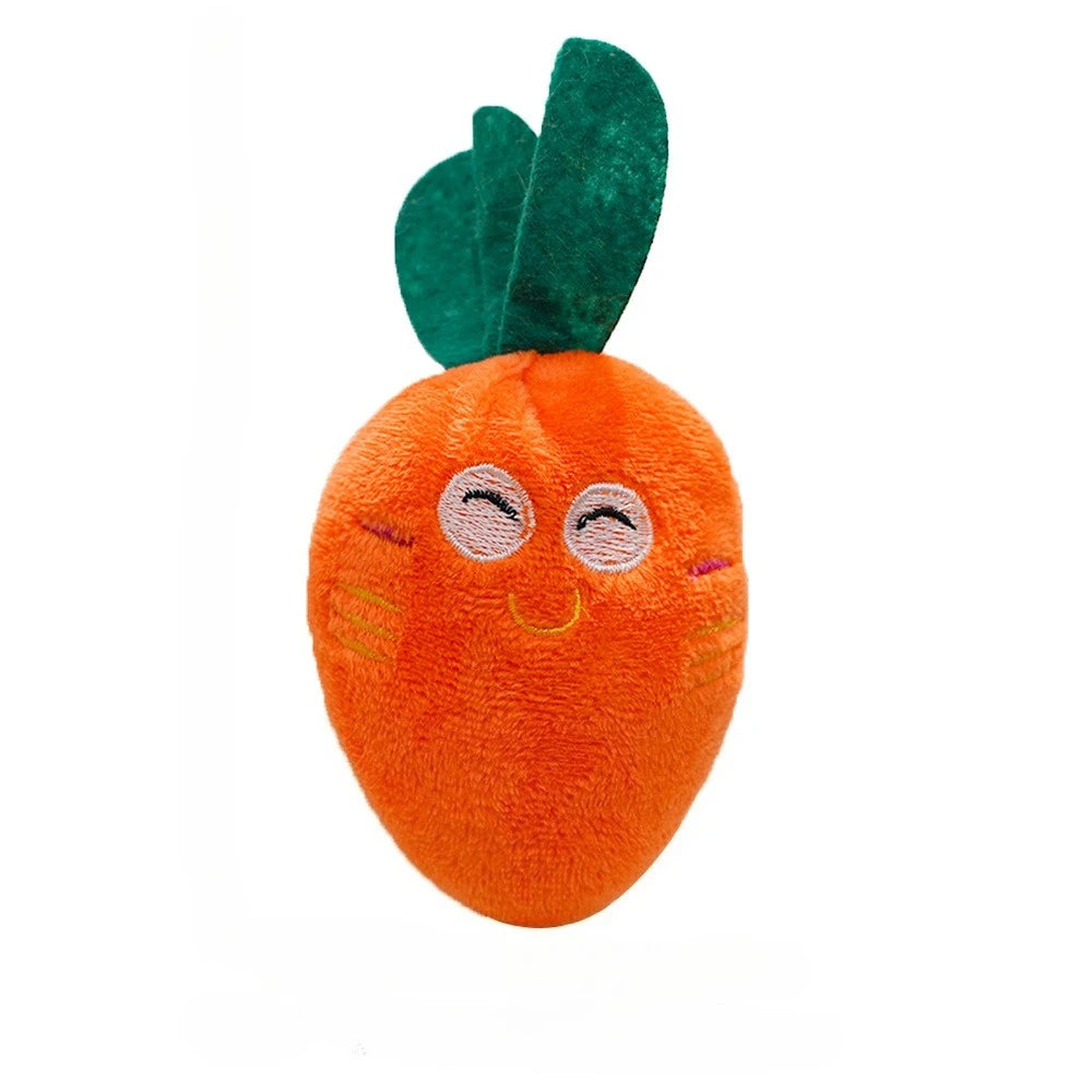 Jouet couineur en peluche carotte pour chats et petits chiens