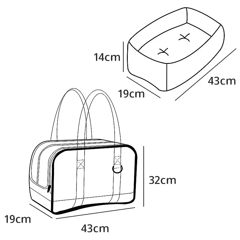 Pet Messenger Bag with Cushion for Cats & Small Dogs