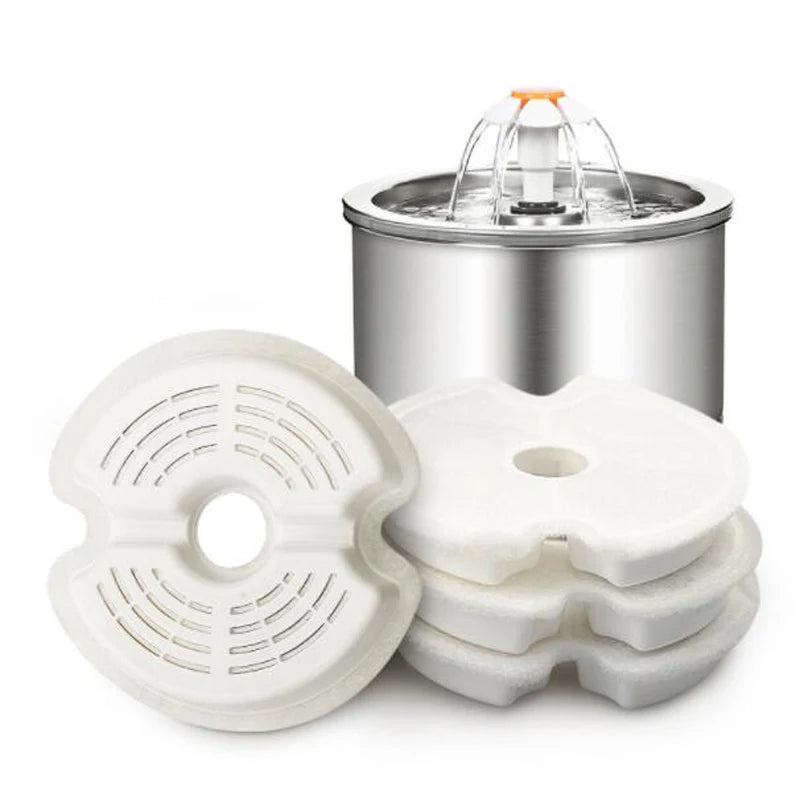 Fontaine à Boire Automatique 2L Avec Filtre Fontaine à Boire pour Animaux en Acier Inoxydable Distributeur d'Eau pour Chiens et Chats