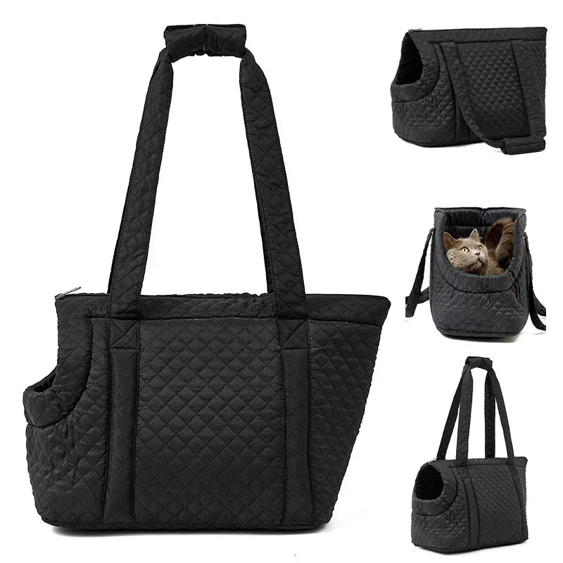 Plush Pet Carrier Handbag for Cats & Small Dogs