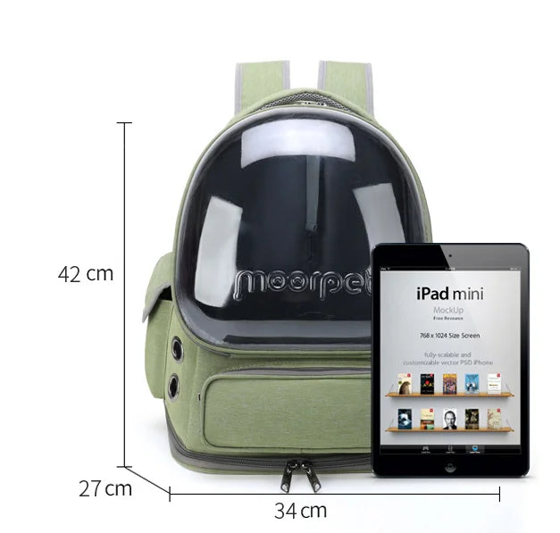 Foldable Cat Carrier Backpack with Clear Panel
