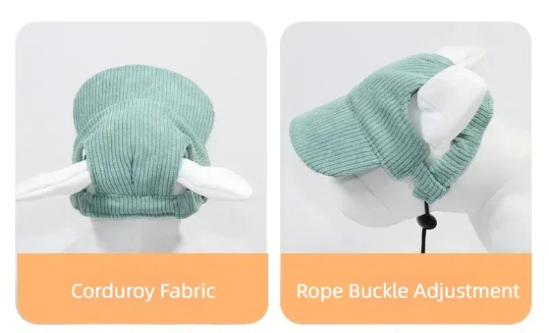 Pet Baseball Cap with Ear Holes | Adjustable Summer Sport Hat for Dogs & Cats