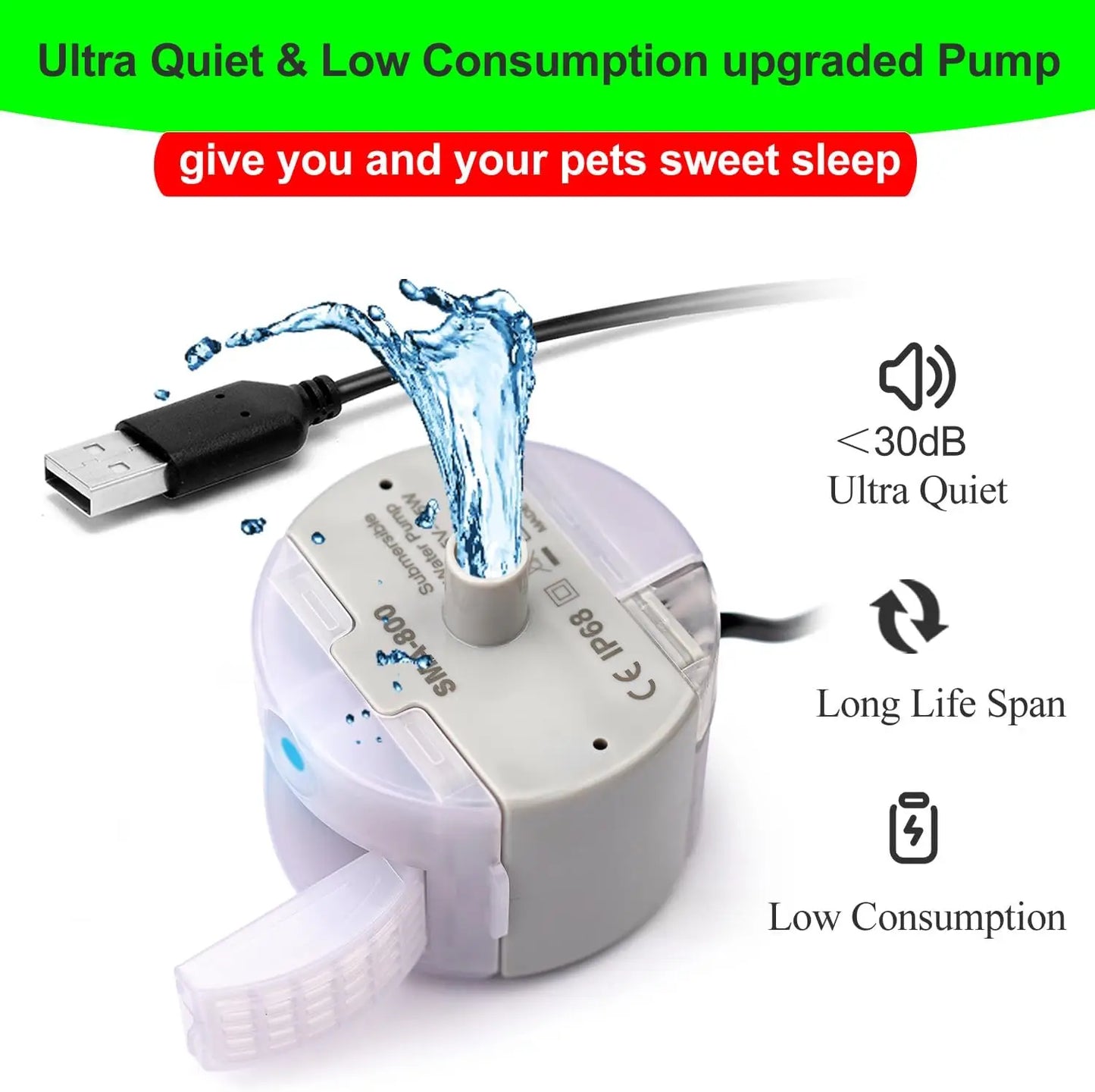 Cat Water Fountain Pump Replacement - SMA-800 Submersible Motor