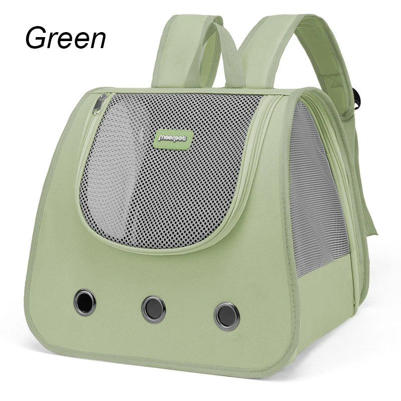 Foldable Pet Travel Backpack - Breathable Carrier for Cats & Small Dogs