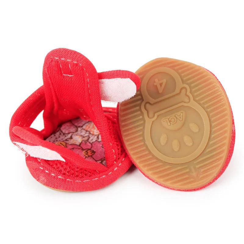 Mesh Sandal Shoes for Small Dogs & Cats — Set of 4