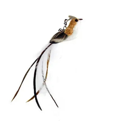 Interactive Feather Wand Cat Toy with Bell