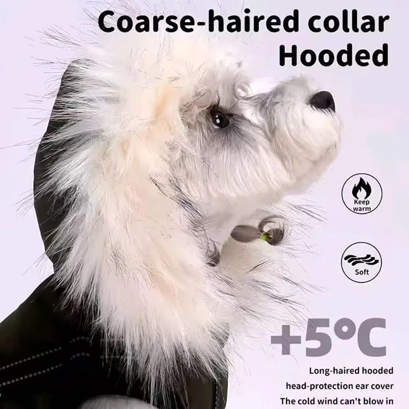 Fleece Hooded Dog Jacket – Warm Plush Winter Coat for Dogs & Cats