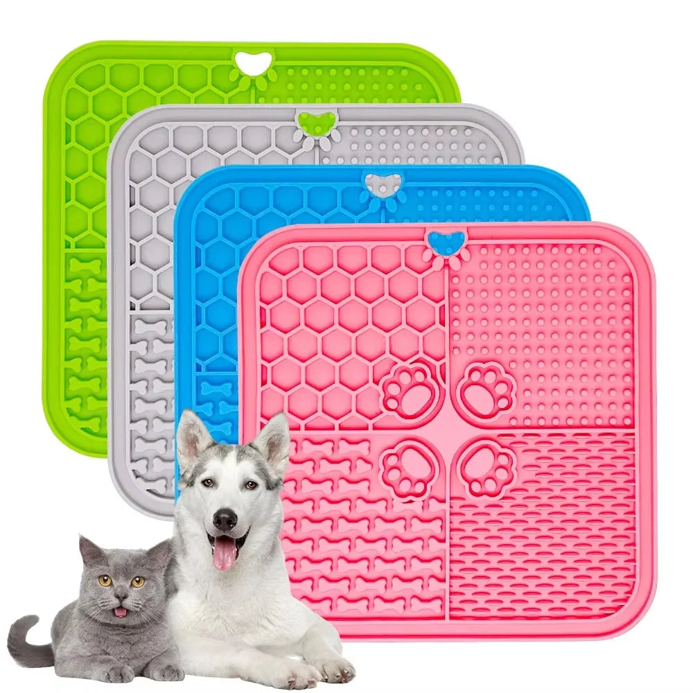 Silicone Slow Feeding Lick Mat with Spatula