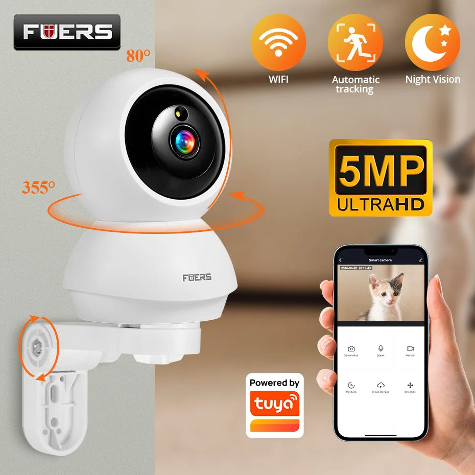 Smart WiFi Pet Camera with Motion Tracking & Two-Way Audio