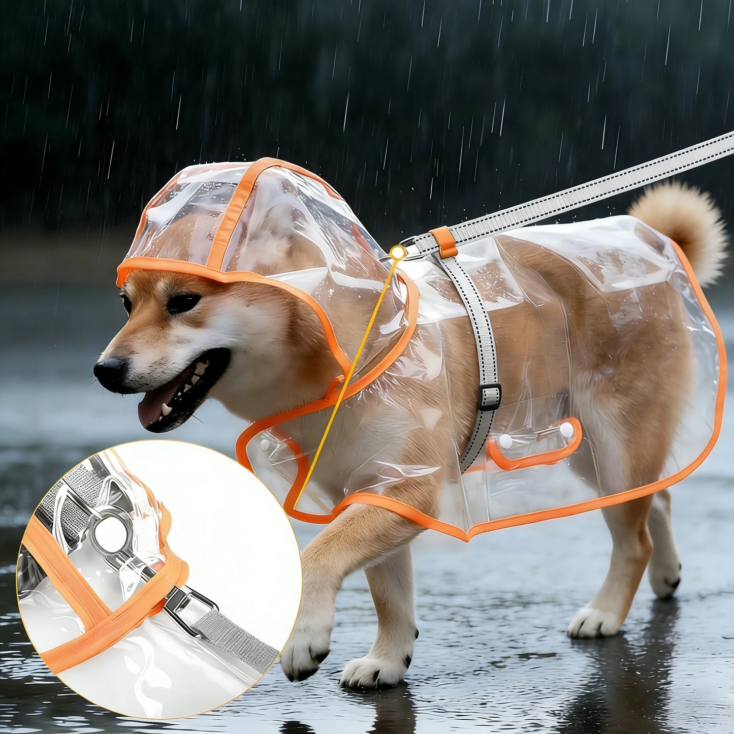 Imperméable transparent pour chiens et chats, cape poncho | Manteau de pluie coupe-vent pour petits chiens et chiots