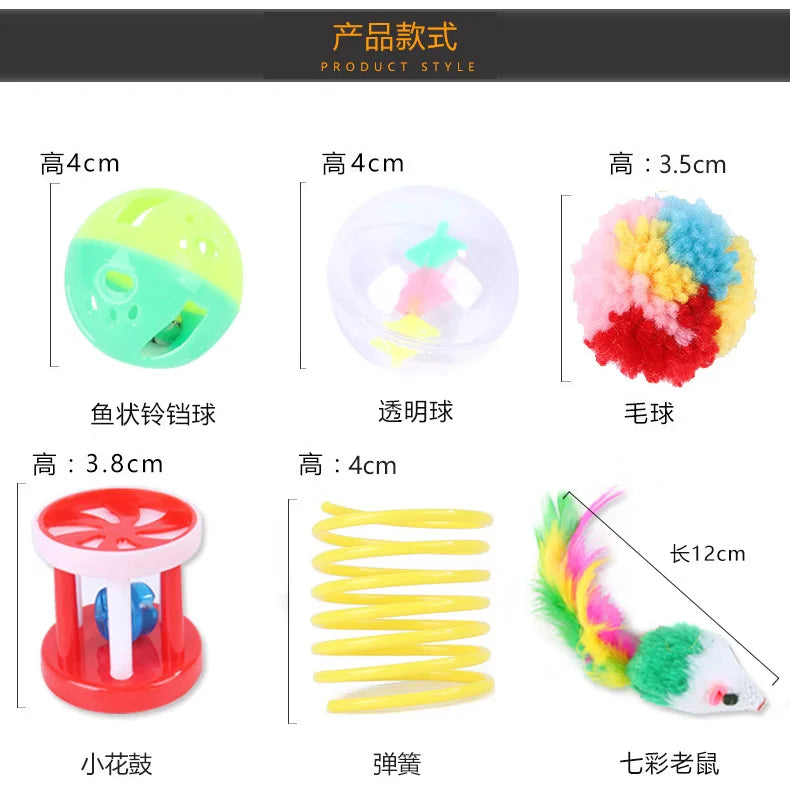 Foldable Cat Play Tunnel Tent - Interactive Toy with Balls & Mouse