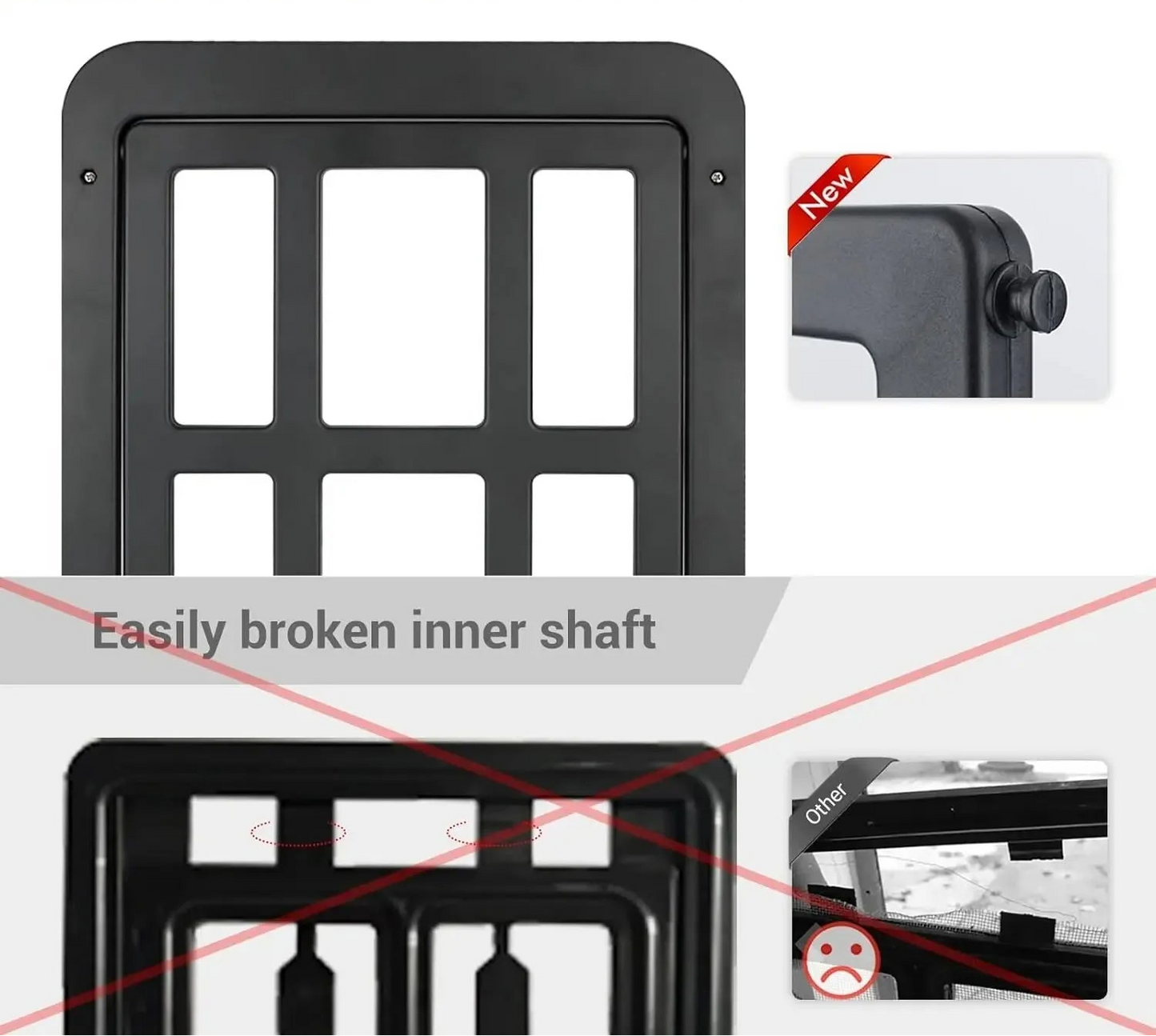 Dog Door for Sliding Screen - 11"x13" Lockable Magnetic Pet Door
