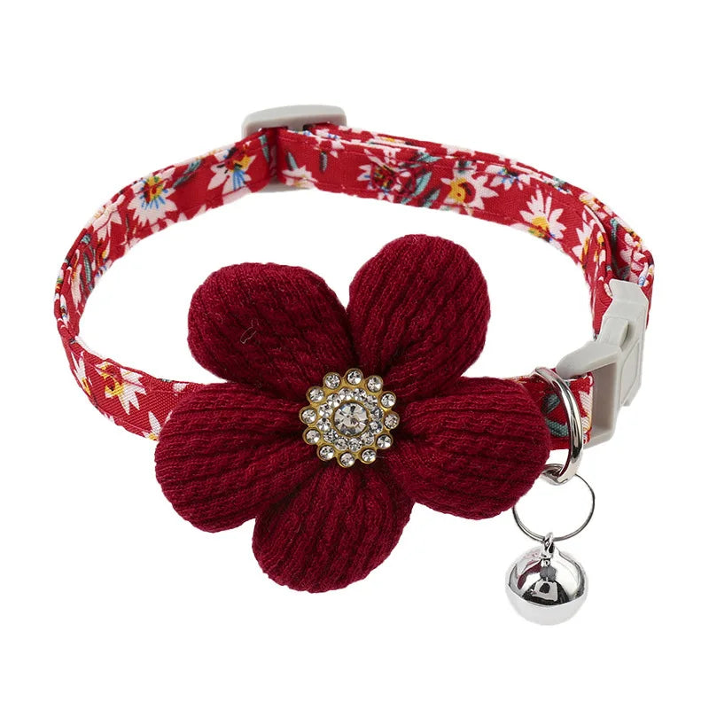 Adjustable Flower Collar Bandana for Cats & Small Dogs