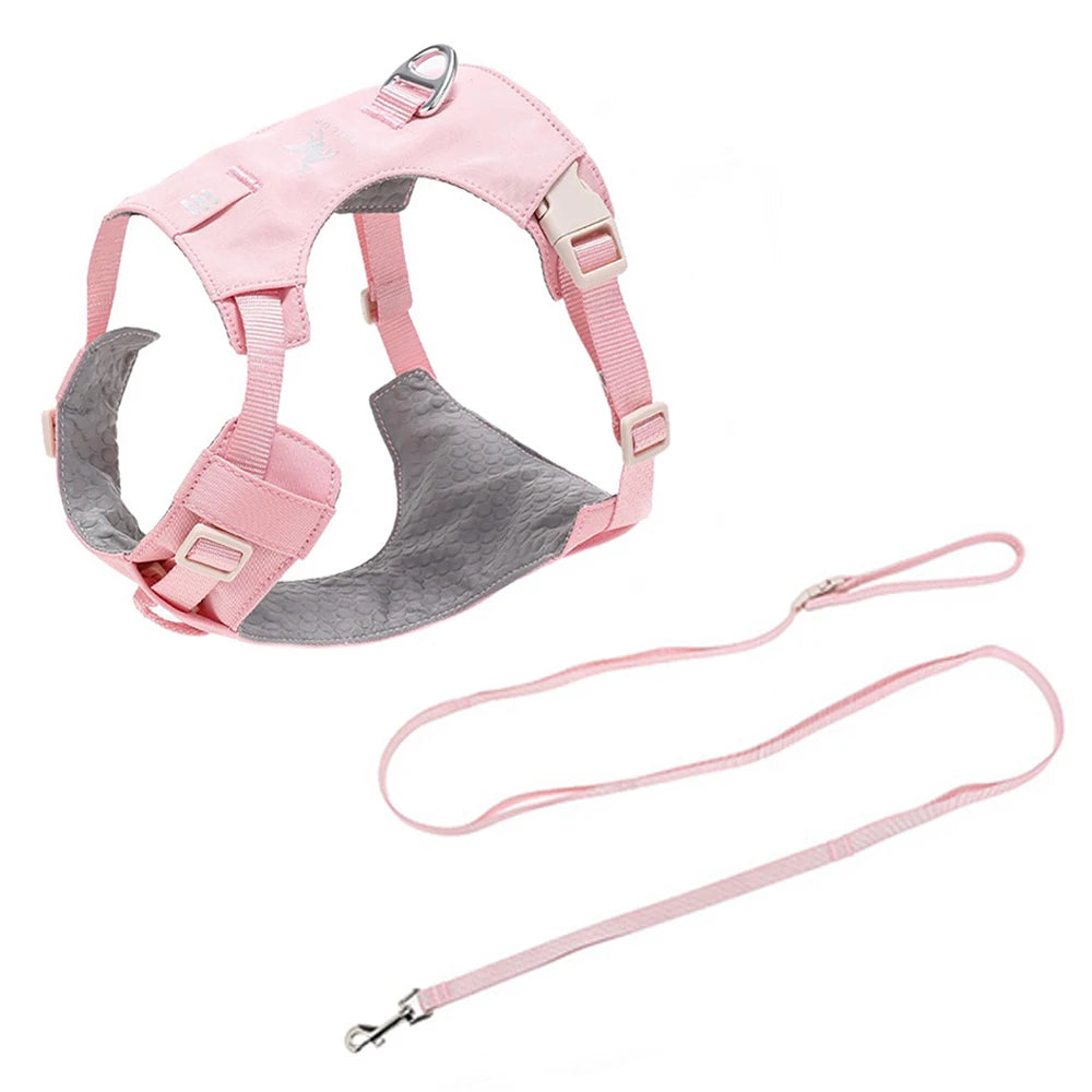 Lightweight Dog Harness & Leash Set Anti-Pull Escape-Proof Pet Walking Lead for Small Medium Large Dogs
