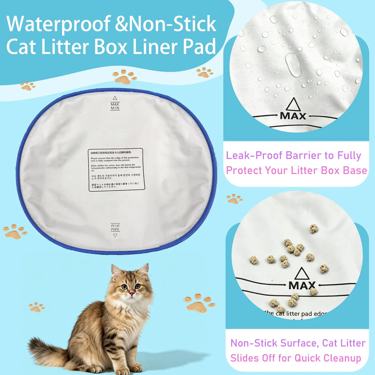 Waterproof Replacement Liner for Self-Cleaning Cat Litter Boxes