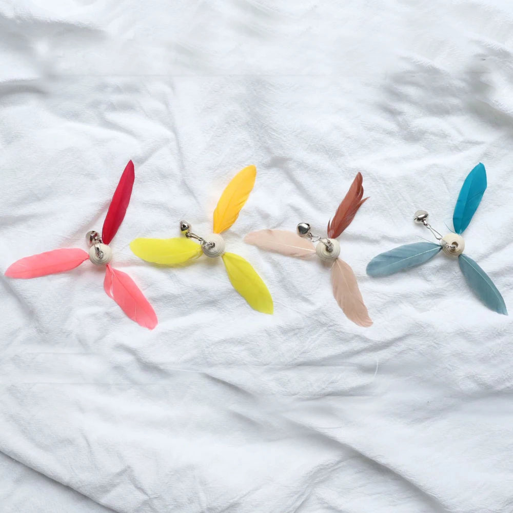 Colourful Feather Windmill Cat Teaser Replacement Heads (4 Pack)