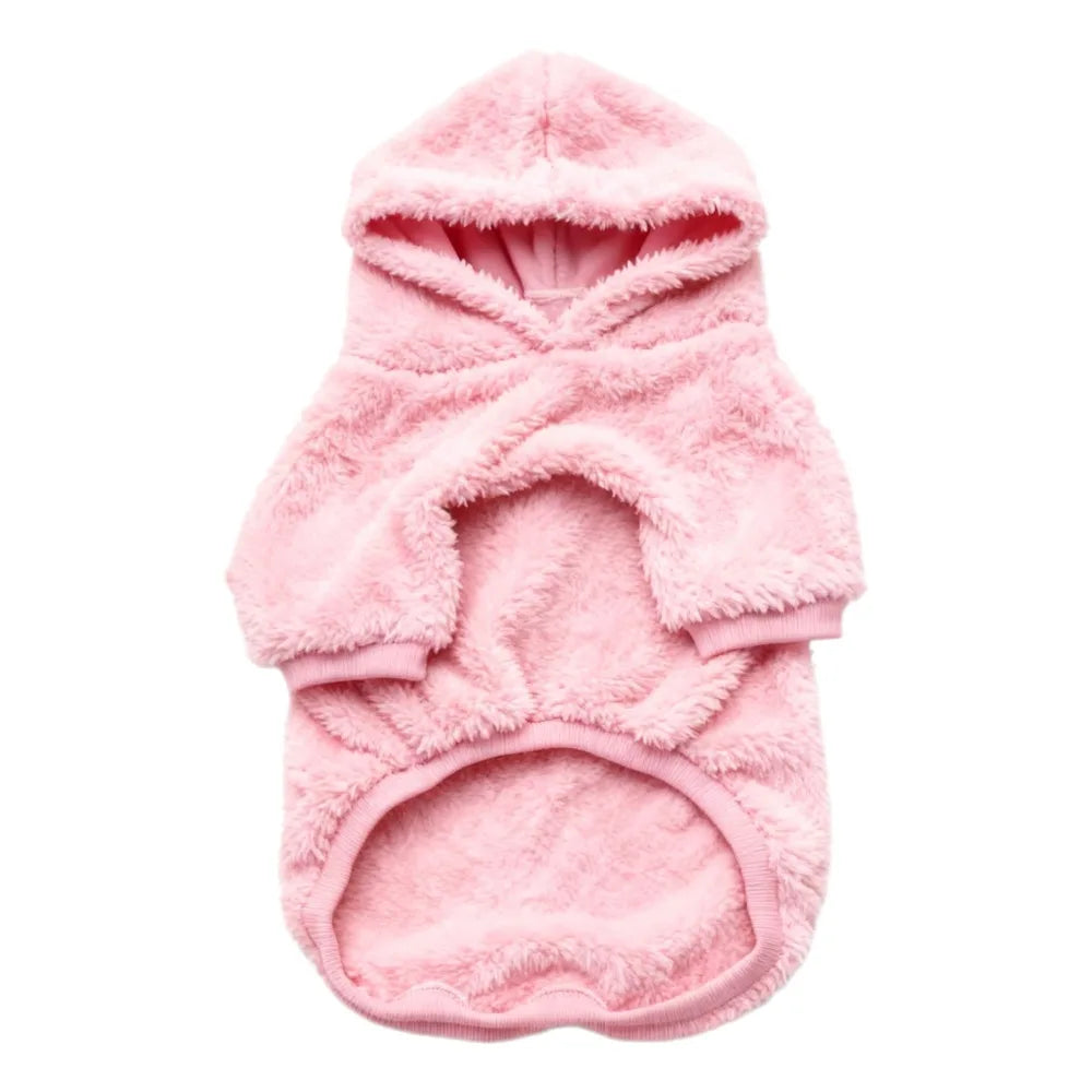 Plush Fleece Dog Hoodie | Soft Warm Winter Outdoor Coat for Medium & Large Dogs