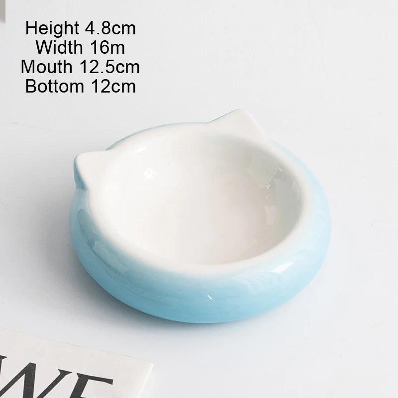 Cat Ear Ceramic Pet Bowl – Anti-Tip Food & Water Dish