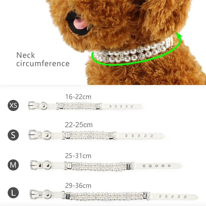 Pearl & Rhinestone Pet Collar for Cats & Dogs