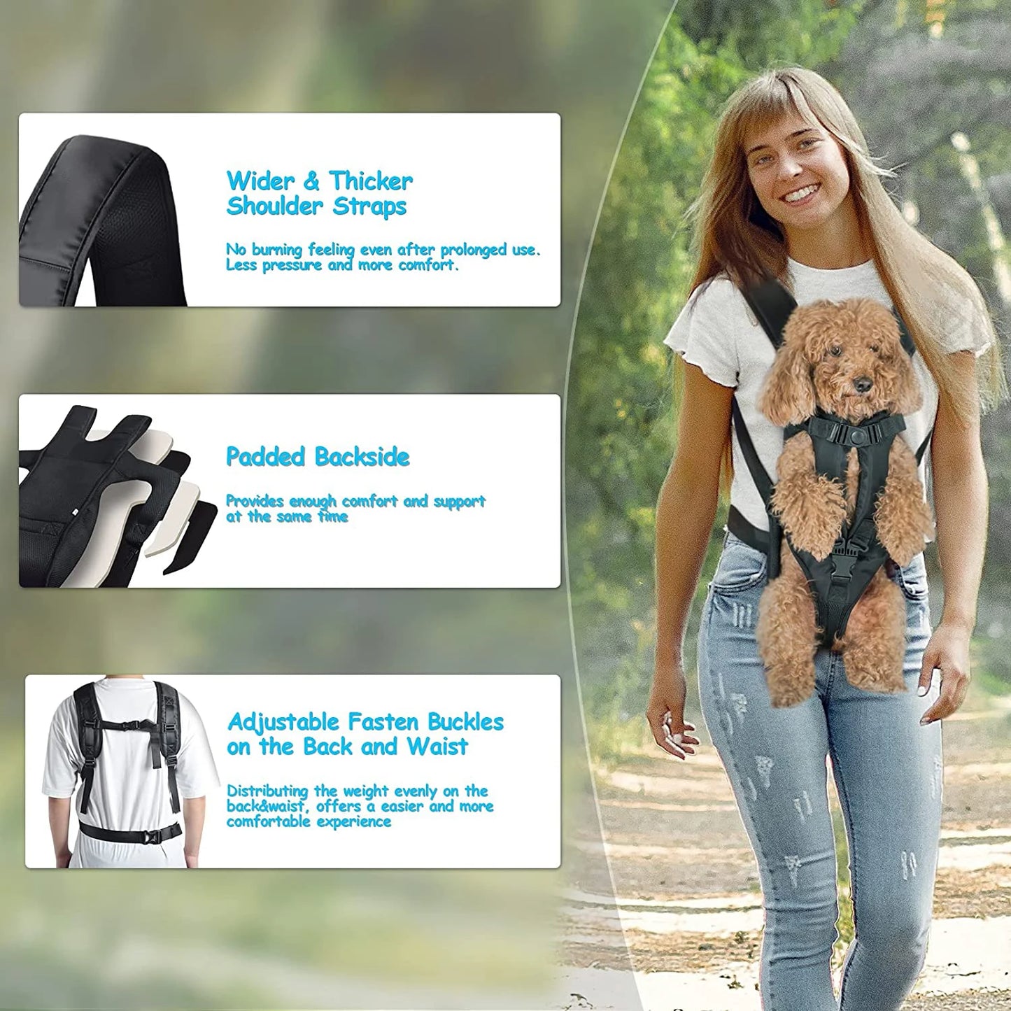 Front-Facing Pet Carrier Backpack for Dogs & Cats