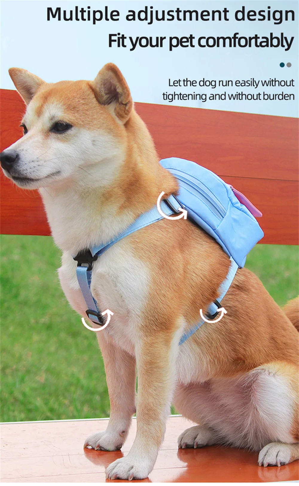 Dog Harness with Built-In Snack Bag | Adjustable Backpack Harness