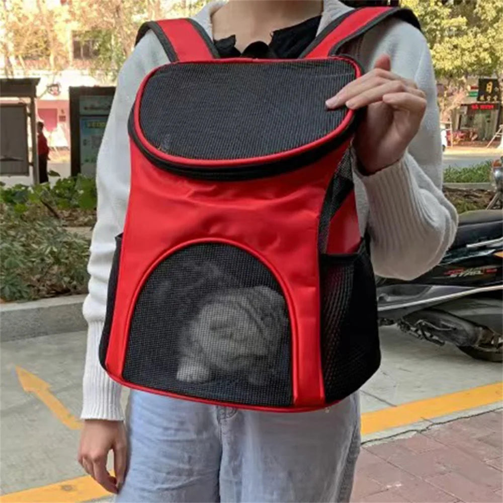 Solid Mesh Breathable Cat Puppy Travel Backpack S/L Pet Carrying Bag for Cats Kitten Small Dogs Pet Outdoor Supplies Accessories