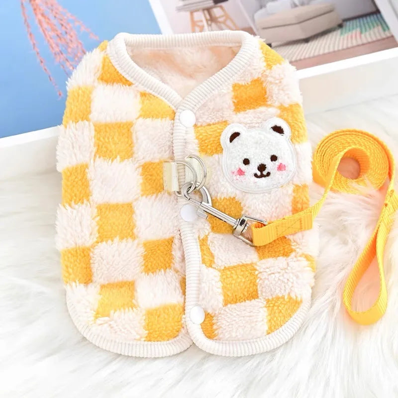 Fleece Button Jacket for Cats & Small Dogs
