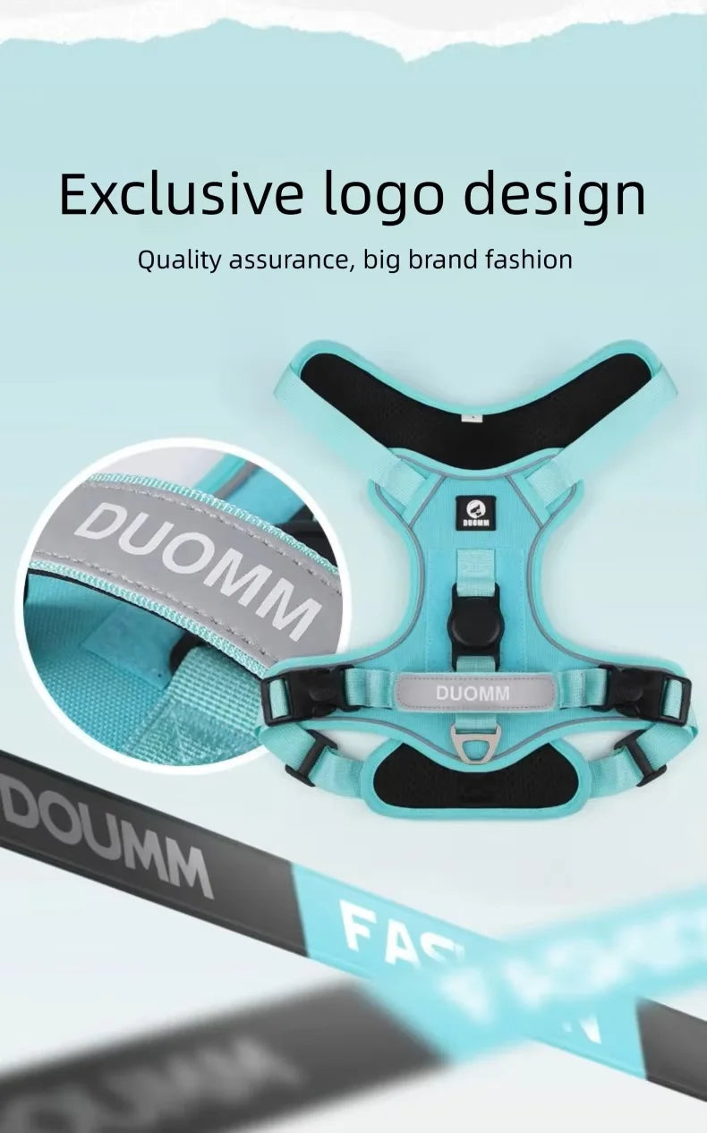 Tactical No-Pull Dog Harness with AirTag Holder – Reflective Vest for Medium & Large Dogs