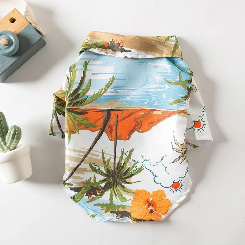 Summer Hawaiian Beach Shirt for Dogs & Cats — Lightweight Breathable Pet Apparel