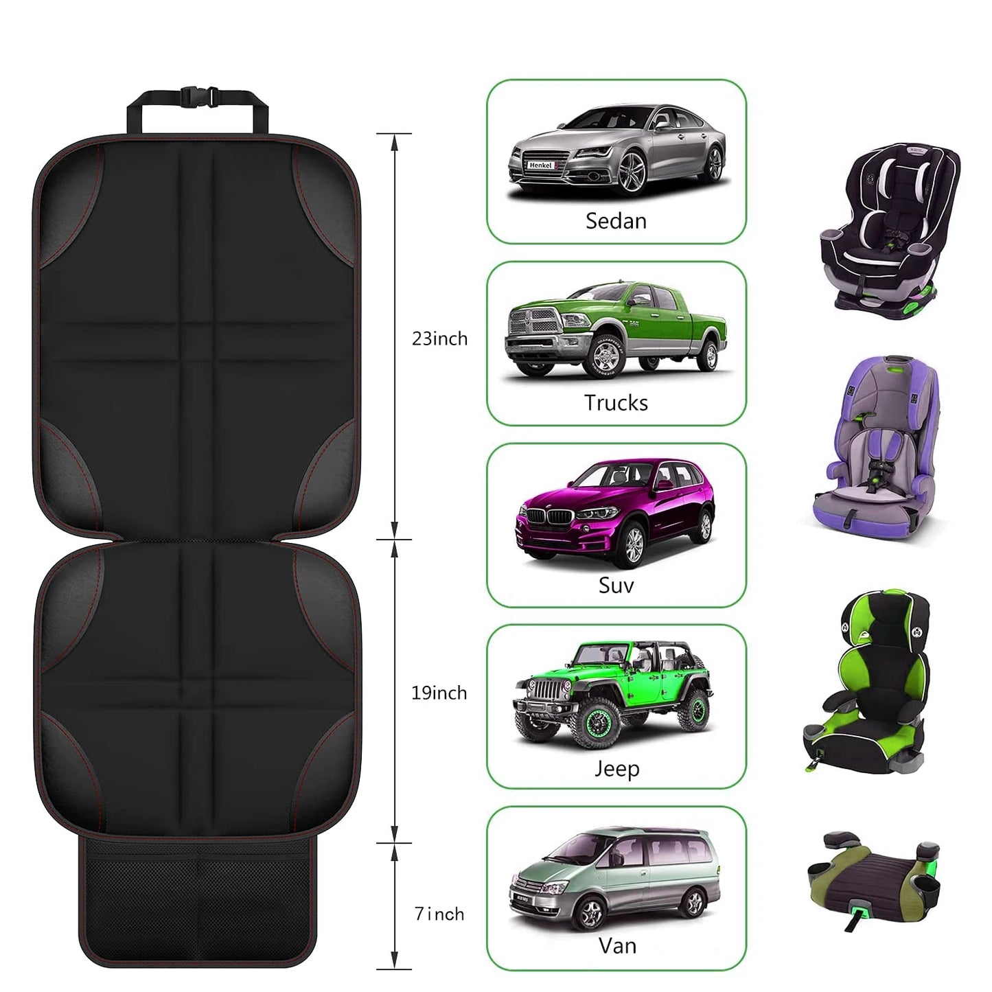 Waterproof Car Seat Protector Cover with Storage Pockets