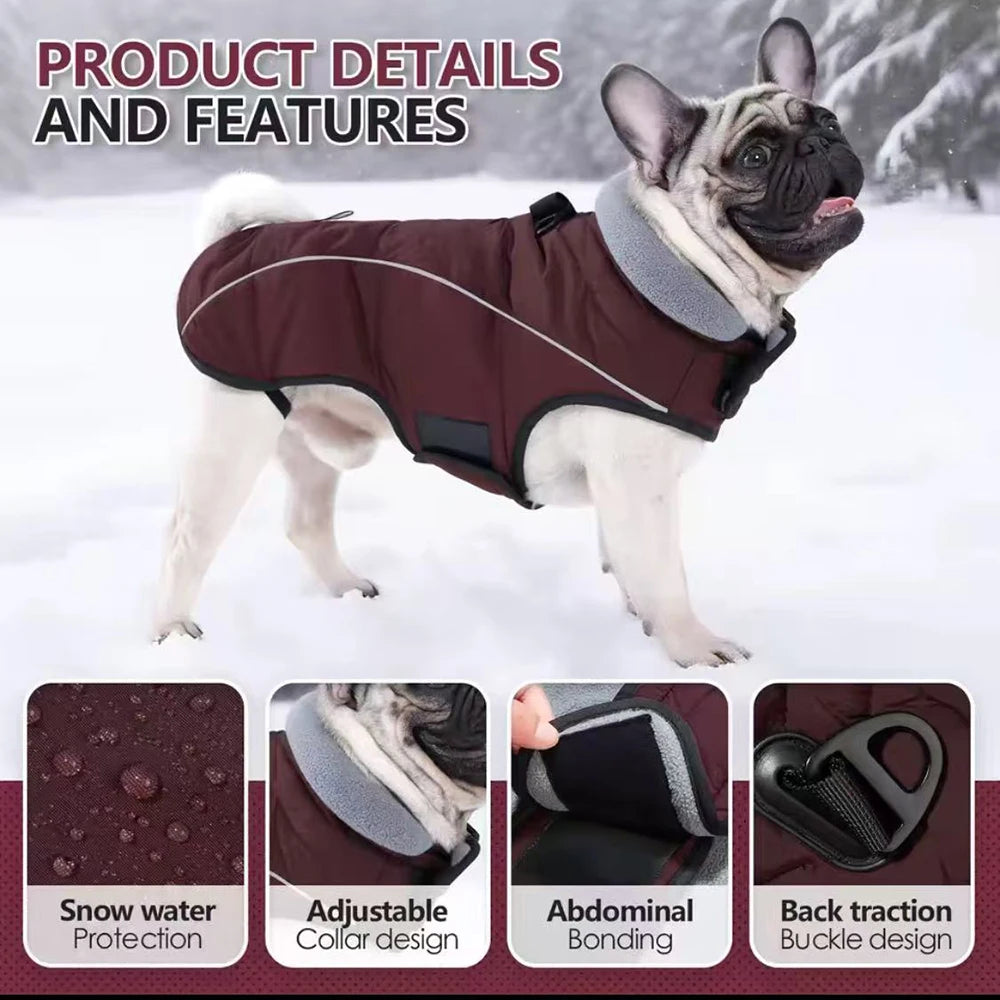 Waterproof Reflective Dog Jacket for Large Dogs