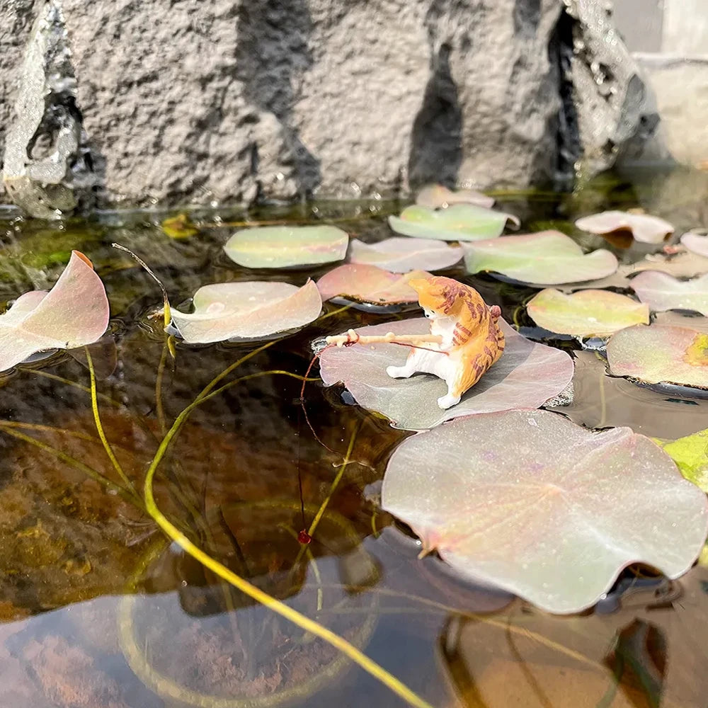 Fishing Cat Aquarium Decoration Ornament